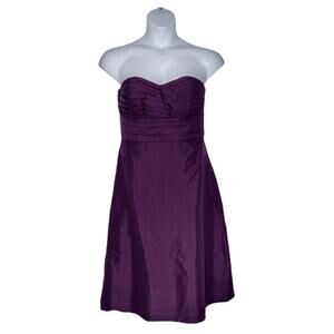 Ann Taylor Formal Strapless Silk Dress Purple 10 NEW